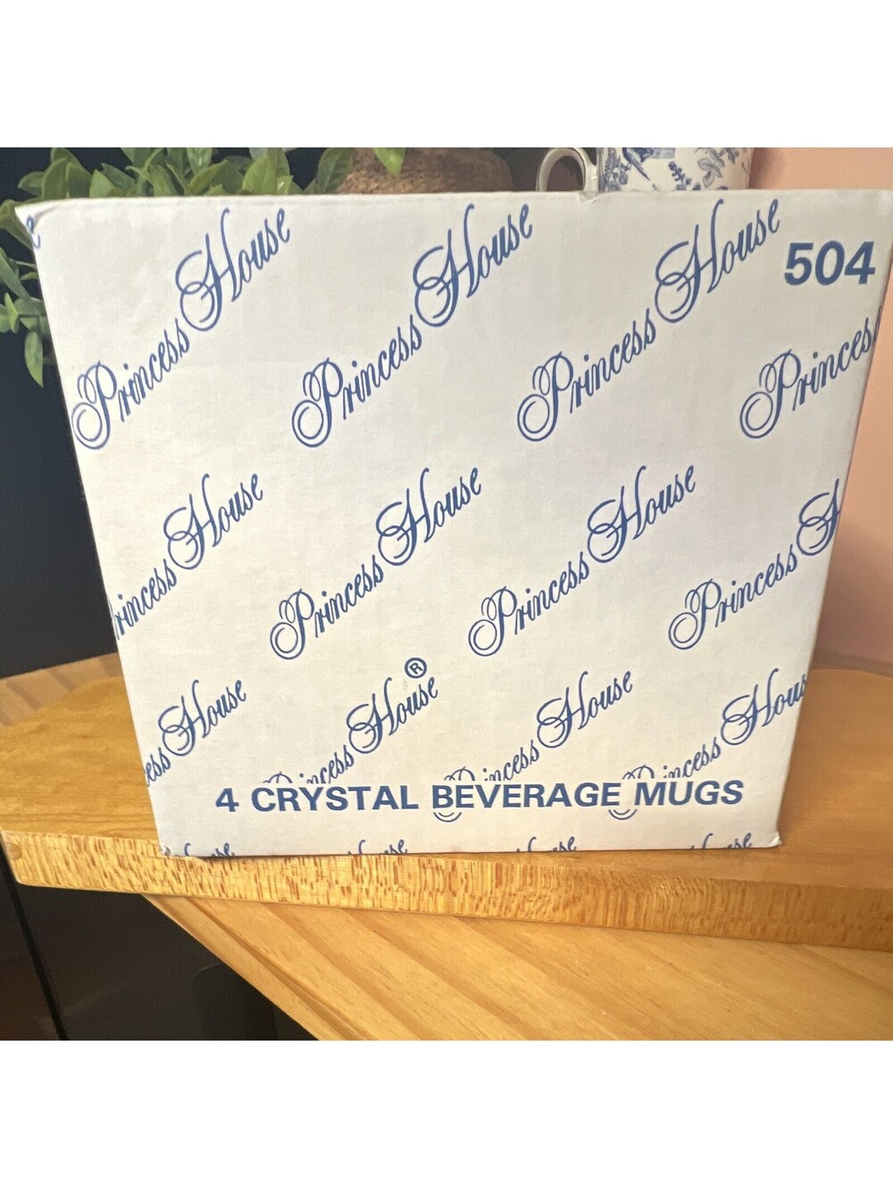 NIB Vintage Princess House Heritage Crystal Footed Beverage Mugs Set of 4 France